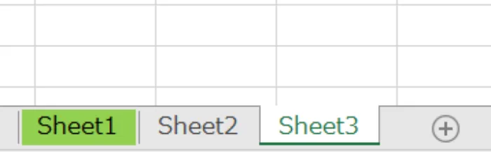 「Excel」シートタブに色を付けた例。