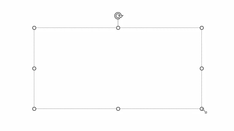 PowerPoint、新しく作成されたテキストボックス。