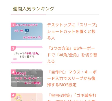 WPPをカスタマイズした人気記事ランキング。