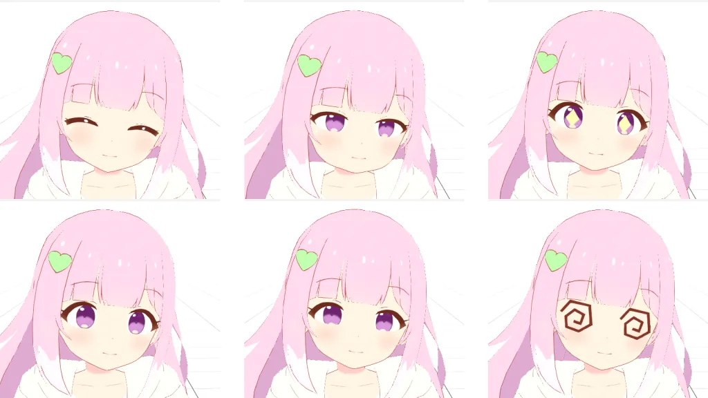 AIかきばナモデル、表情まとめ